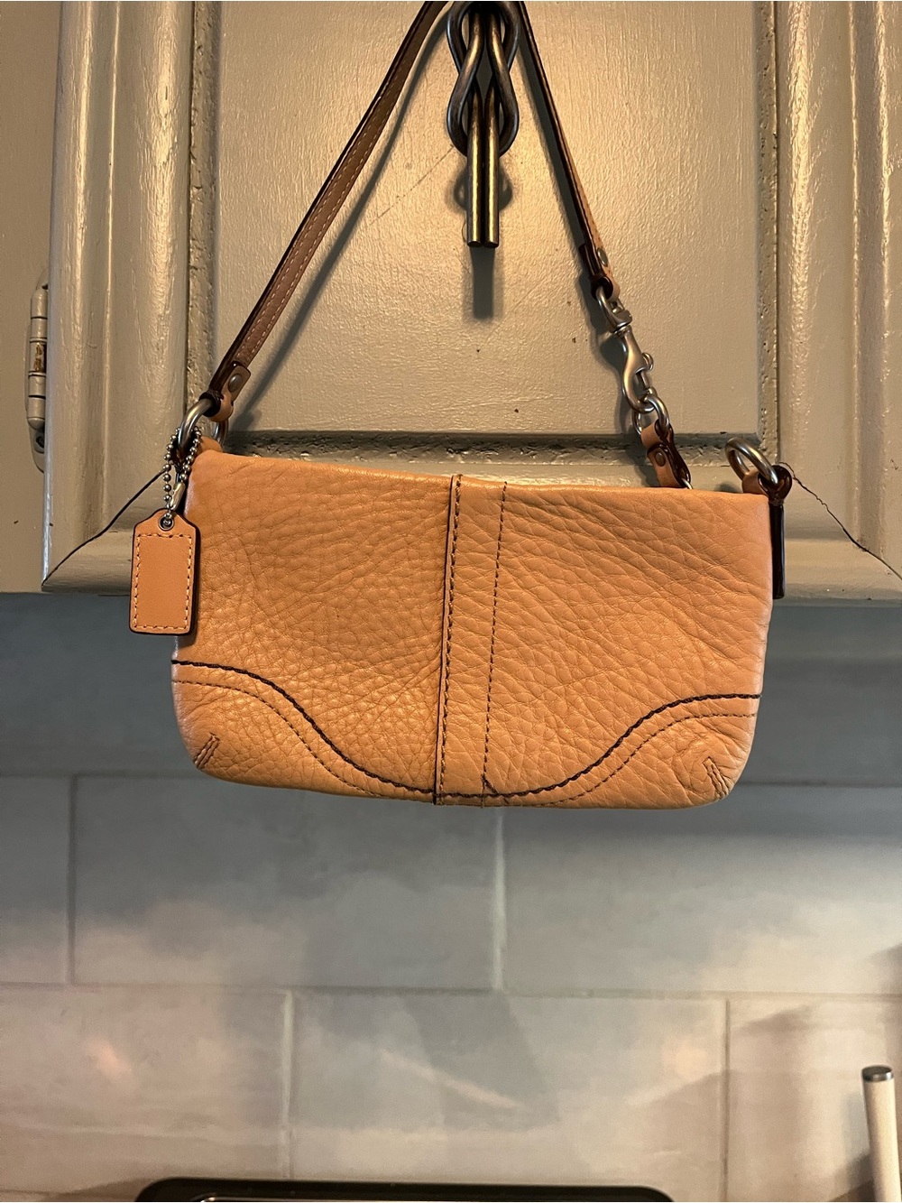 Coach 41520  Soft Leather Duffel Wrist-let in Bamboo Roomy Rare Find!!
